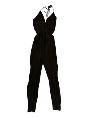 Lulu's Black Halter Tie-Back Jumpsuit